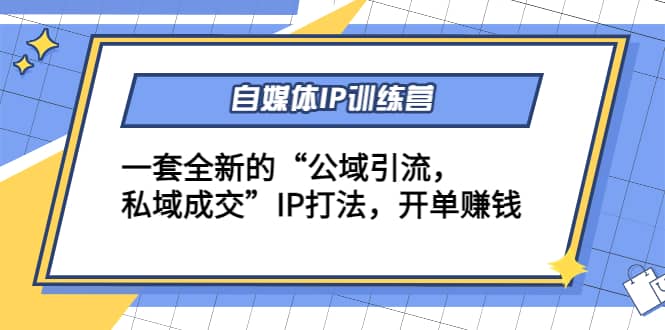 自媒体IP训练营(12+13期)一套全新的“公域引流，私域成交”IP打法网创吧-网创项目资源站-副业项目-创业项目-搞钱项目网创吧